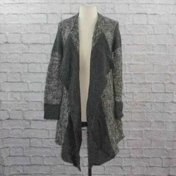 Splendid Wool Alpaca Mohair Blend Open Front Duster Cardigan Sweater Large New - Picture 1 of 11